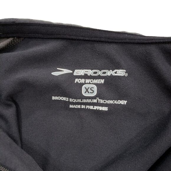 Brooks True Runner 1/4 Zip Pullover XS Women Gray Stand Up Spellout Thumb Holes - Picture 7 of 12